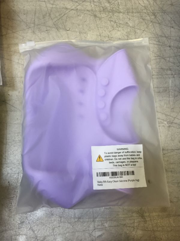 Photo 2 of Baby Bib Easy Clean Silicone (Purple Fog)