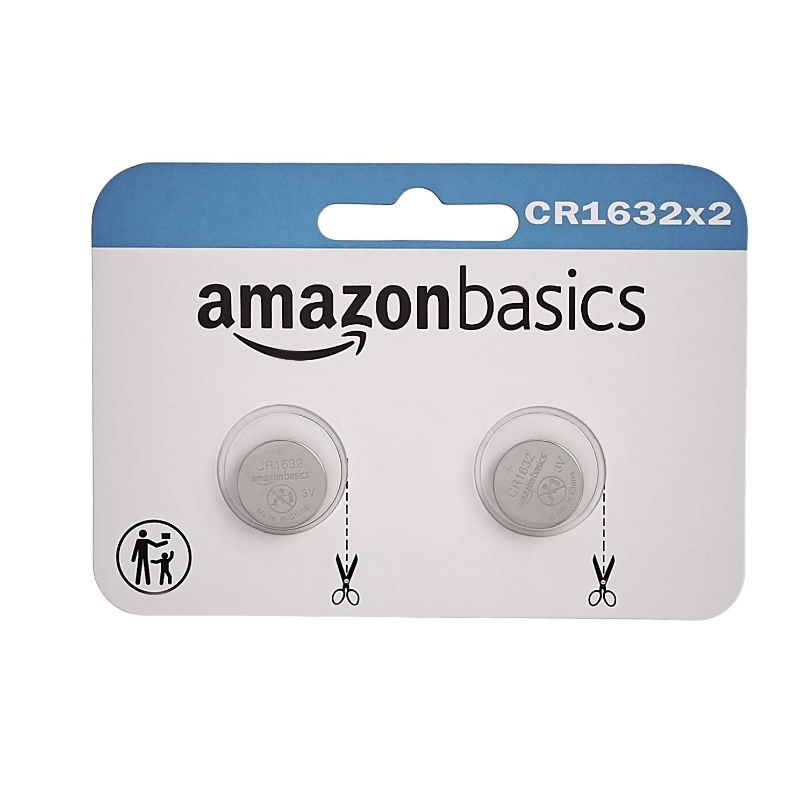 Photo 1 of Amazon Basics CR1632 Lithium Coin Cell Battery, 3 Volt, Long Lasting Power, Mercury Free - Pack of 2 4 Count (Pack of 2) CR1632