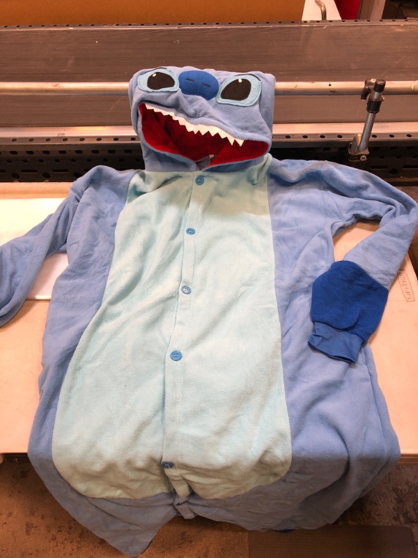 Photo 2 of  Blue Stitch Onesie Costume for Women Men Adult Halloween Christmas Party Pajamas Sleepwear