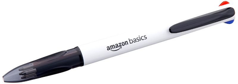 Photo 1 of Amazon Basics 4 Color Retractable Ballpoint Pen, Medium Point 1.0 mm, 12 total ( 2 pack )