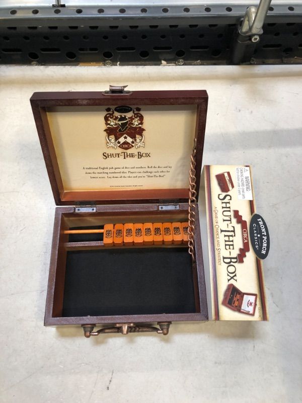 Photo 1 of Front Porch Classics Circa Shut-the-Box, Wooden 9 Number Dice Game with Case for Travel, for Adults and Kids Ages 8 and Up