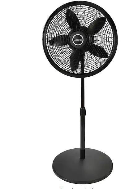 Photo 1 of 18 in. 3 Speeds Cyclone Pedestal Fan in Black with Adjustable Height, Oscillating
