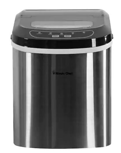 Photo 1 of 27 lbs. Portable Countertop Ice Maker in Stainless Steel
