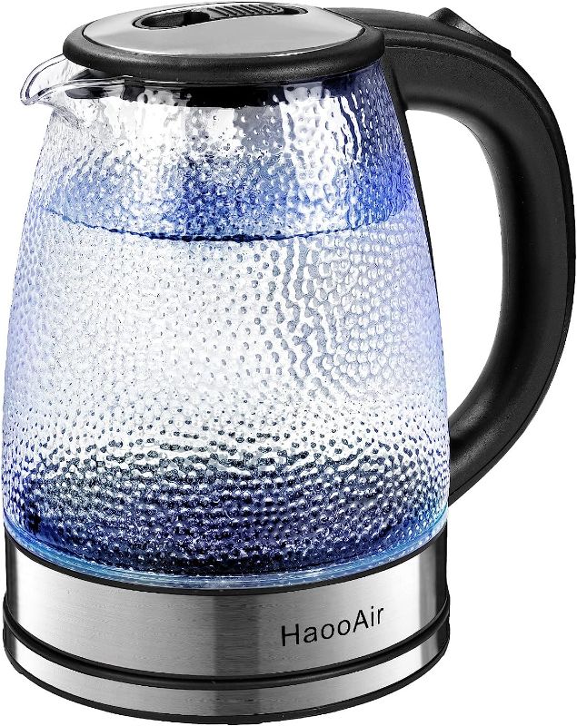 Photo 1 of Haooair Electric Kettle, Speed-Boil Kettle with LED Indicator, 1.8L 1500W Wide Opening Hot Water Kettle, Auto Shut-Off & Boil-Dry Protection, Matte Black
