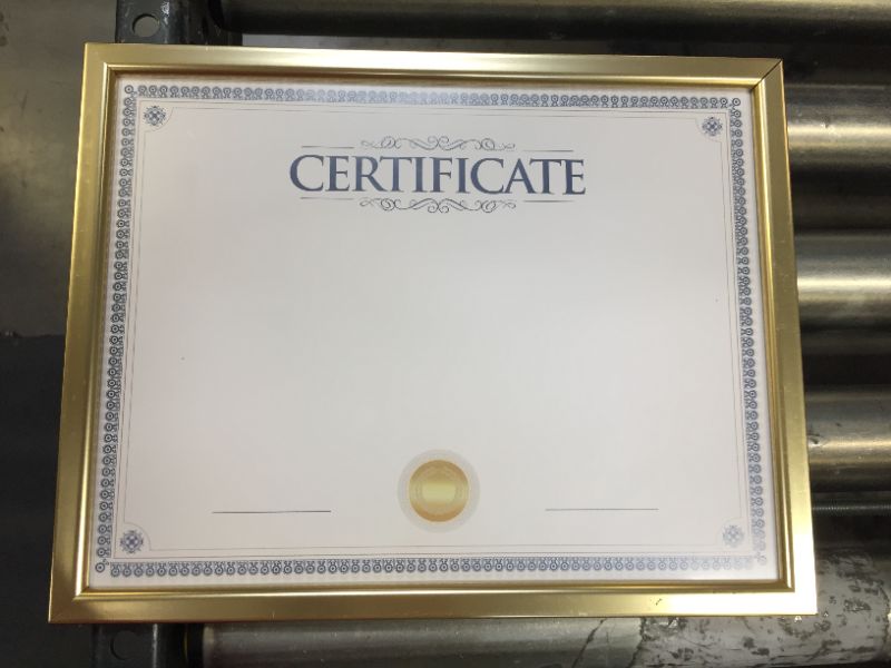 Photo 1 of 12"X9.5" CERTIFICATE FRAME, GOLD 