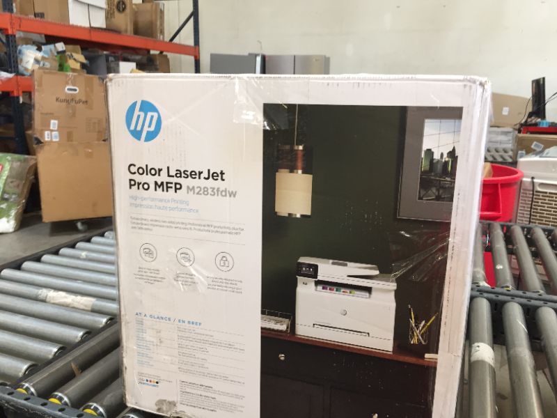 Photo 4 of HP Color LaserJet Pro M283fdw Wireless All-in-One Laser Printer, Remote Mobile Print, Scan & Copy, Duplex Printing, Works with Alexa, White
