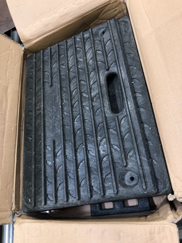 Photo 2 of 4" Inch Driveway Curb Ramp, Heavy Duty Rubber Ramps Perfect for Sidewalk, Low Cars, Curb Ramps for Motorhome, Truck, Shed Ramps, Pets & Wheelchair Threshold Ramp (4" Pack of 2)