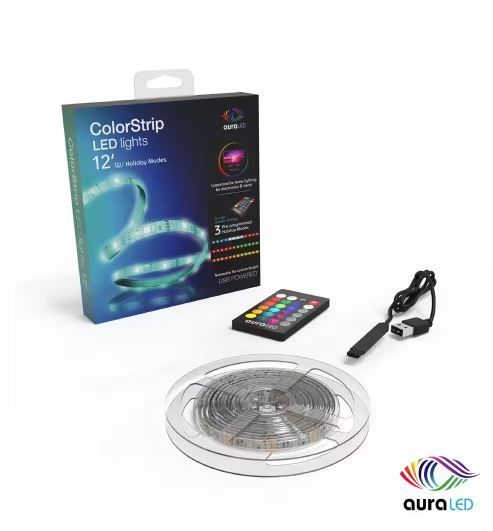 Photo 1 of Aura 12 ft. LED Color Strip Light with Remote and Pre-Programmed Holiday Modes
