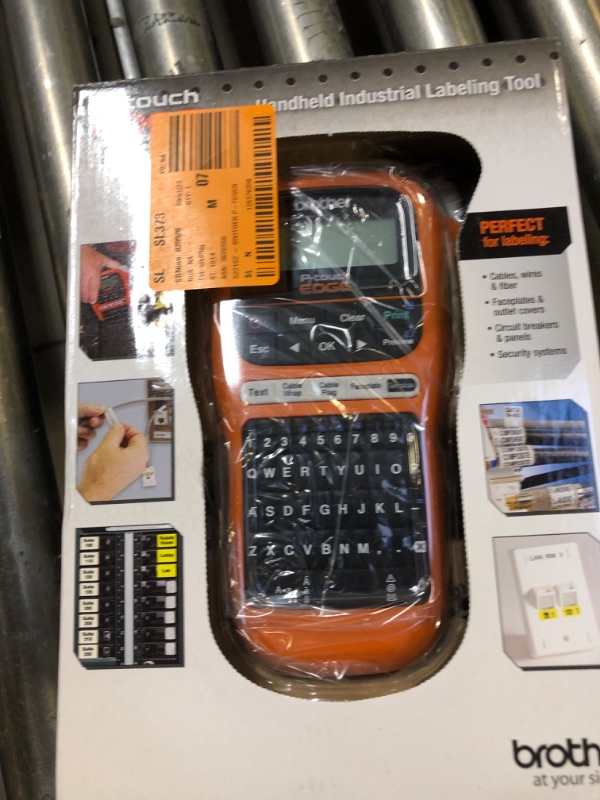 Photo 3 of Brother PT-E105 P-Touch Edge Handheld Industrial Monochrome Label Maker with Interactive Menu and Automatic Lamination (AAA Batteries Not Included)
