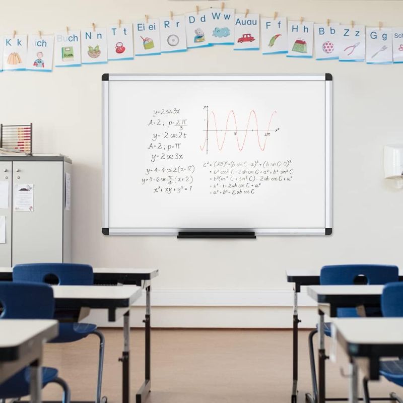 Photo 1 of VIZ-PRO Magnetic Whiteboard/Dry Erase Board, 48 X 36 Inches, Silver Aluminium Frame