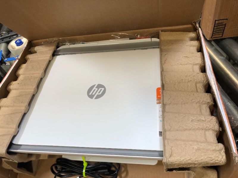 Photo 2 of HP DeskJet 2755e Wireless Color All-in-One Printer - - PRINTER ONLY  (26K67A), white
