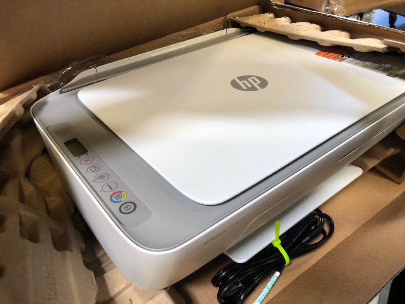 Photo 1 of HP DeskJet 2755e Wireless Color All-in-One Printer - - PRINTER ONLY  (26K67A), white