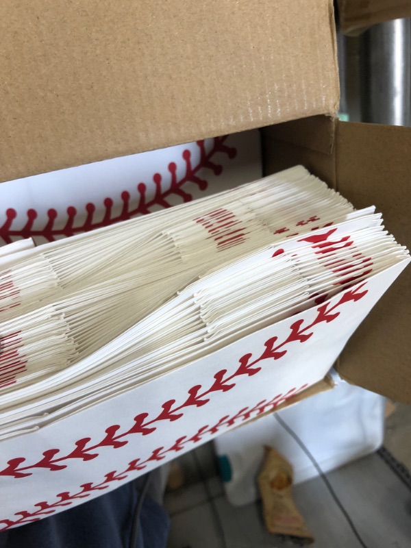 Photo 3 of Baseball Party Favors 200 Pieces Baseball Paper Bags with Stickers Softball Baseball Goody Candy Gift Bags Treat Bags for Baseball Party Favors Gift Wrapping Supplies