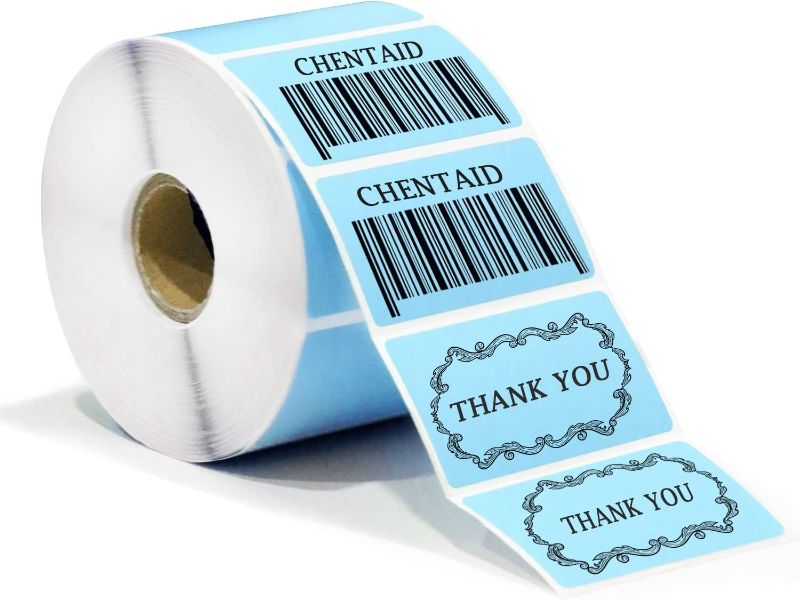 Photo 1 of 2.25"x1.25" Direct Thermal Labels - Label Stickers for Address Shipping Fits for Label Printer, Perforated UPC Barcode Printer Paper with Self-Adhesive, 1 Roll of 1000 Labels (Blue), 2 COUNT 