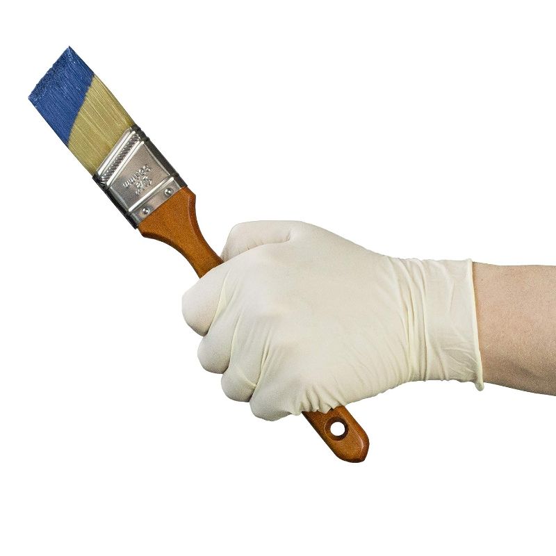 Photo 1 of 
GLOVEWORKS Industrial White Latex Gloves - 4 mil, Powdered, Textured, Disposable, Medium, TL44100-BX, Box of 100