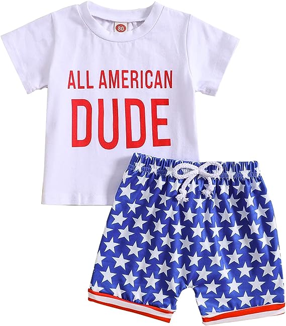 Photo 1 of Goodplayer Toddler Baby Boys 4th of July Outfit Shorts Set + Stars Stripe Short American Flag Summer Clothes, SIZE 18-24 MONTHS 