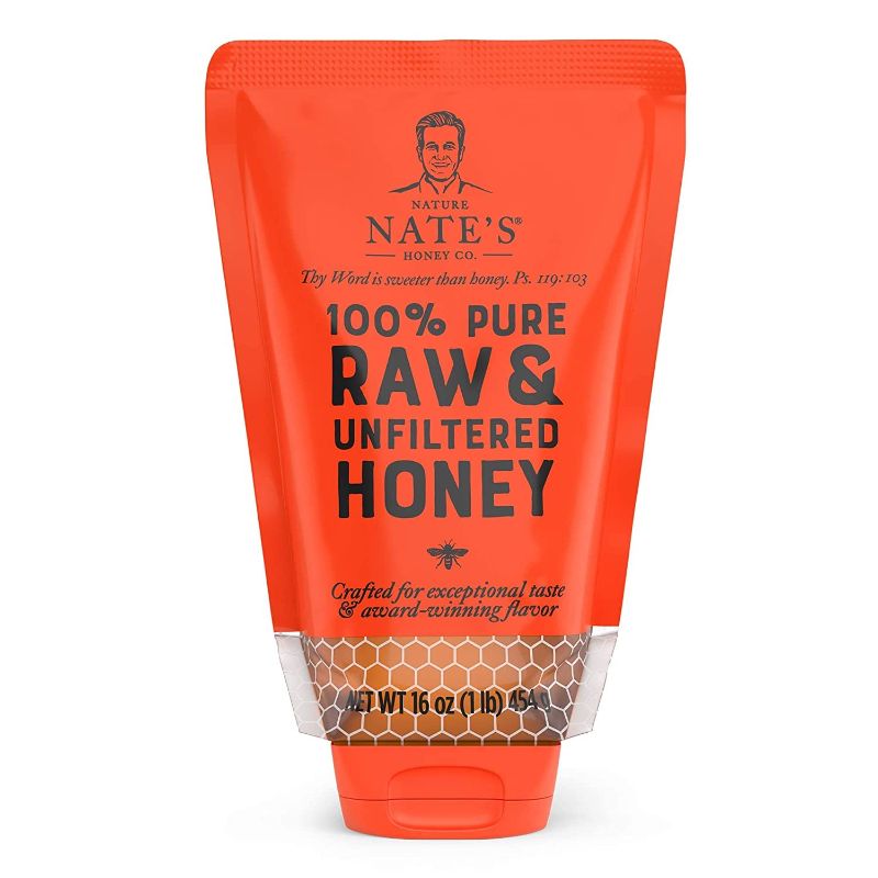 Photo 1 of 
Nature Nate's 100% Pure, Raw & Unfiltered Honey, No-Drip Sustainable Squeeze Pouch; Purity Guarantee, No Additives, Orange, 16 Ounce12/23/2024