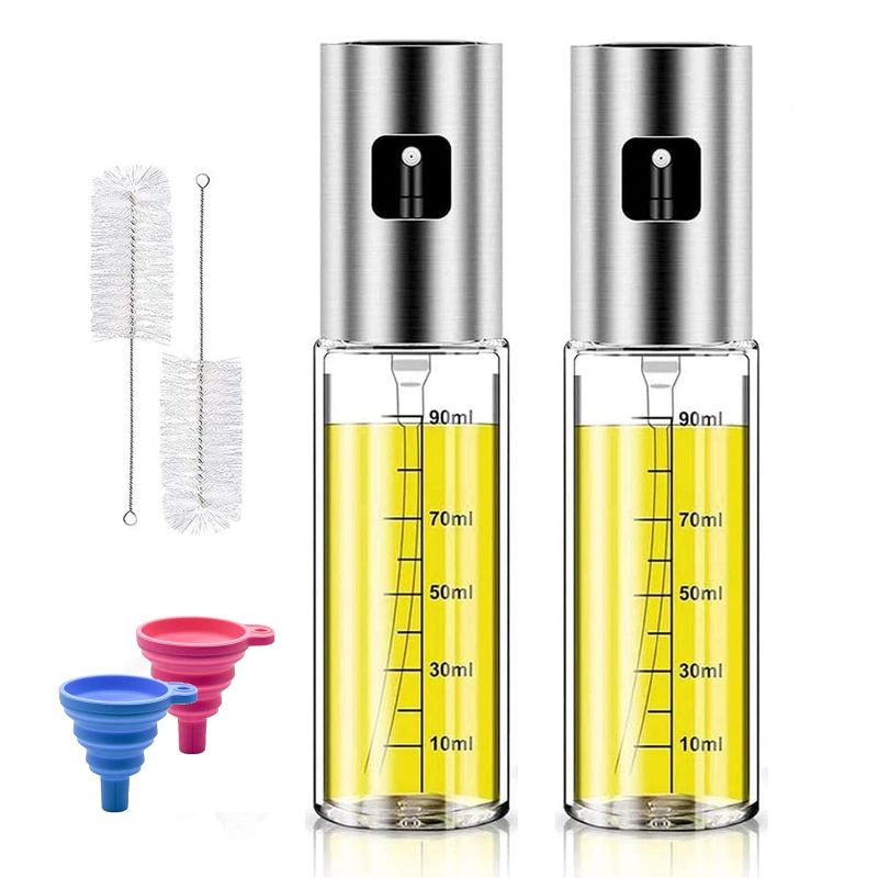 Photo 1 of  Portable Olive Oil Sprayer, 2 Pack 100ml Oil Spray, Spray Bottle Olive Oil Sparyer Mister for Cooking, BBQ, Salad, Baking, Roasting, Grilling (2)