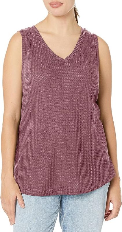 Photo 1 of IWOLLENCE Womens Waffle Knit V Neck Tank Tops Summer Casual Sleeveless Shirts Loose Blouses, SIZE XL 