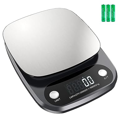 Photo 1 of  Digital Food Kitchen Scale, 10KG/22lb Multi-Purpose Scale for Cooking Baking, 1g/0.1oz Precise Stainless Steel with LCD Display, Measures in Grams, Ounces, Milliliters, Pounds Weight Loss