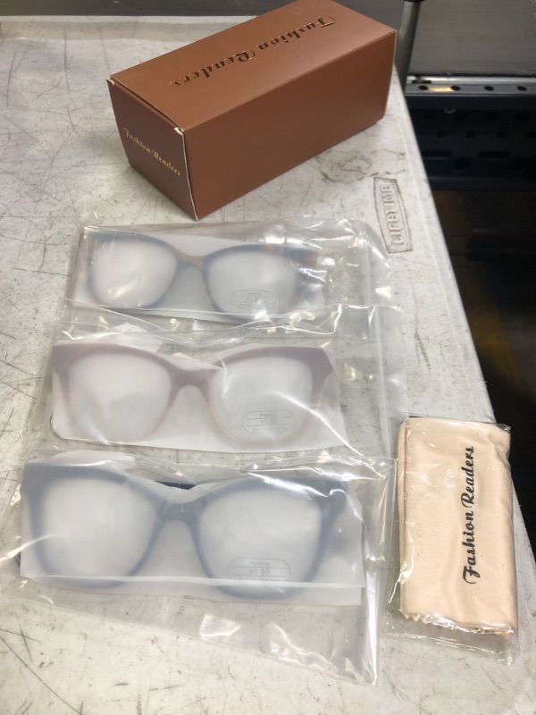 Photo 1 of 3-PACK RETRO CAT EYE PRESCRIPTION +1.50 GLASSES 