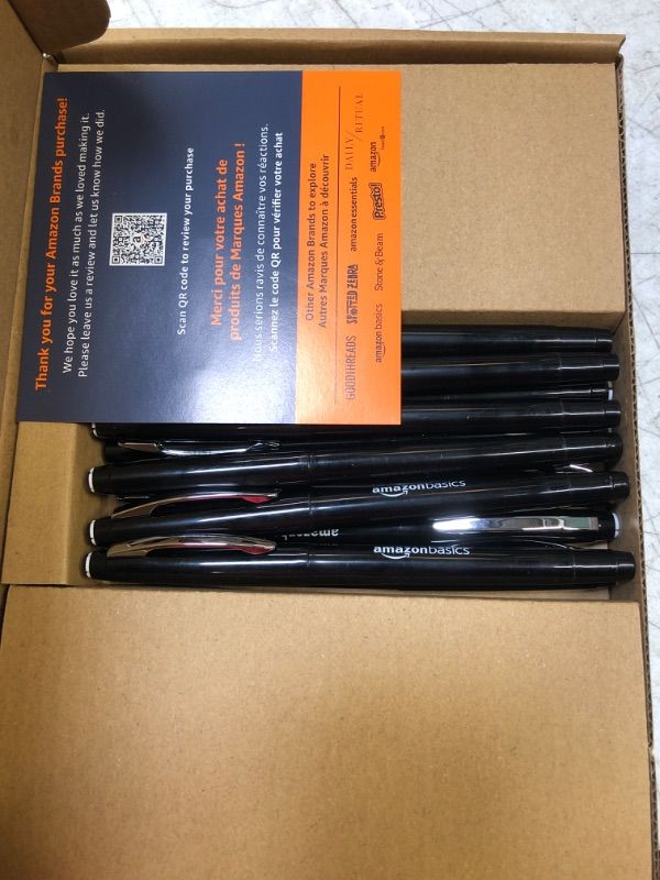 Photo 1 of Amazon Basics Felt Tip Marker Pens - Medium Point, Black, 12-Pack Black 12 Count (Pack of 1)