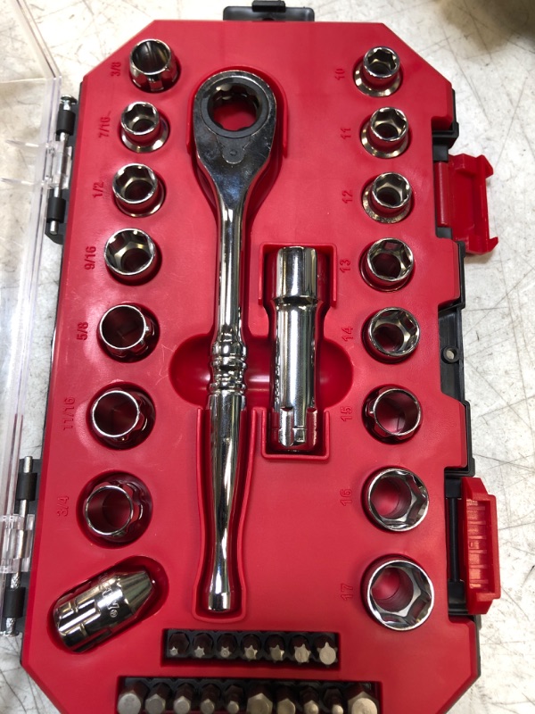Photo 1 of 3/8 in. Drive 6-Point Pass-Thru Ratchet and Socket Set (35-Piece)