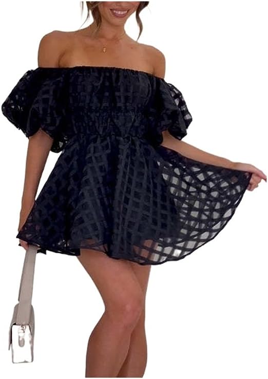 Photo 1 of  Get Ready for Summer with Sexy Off Shoulder Bubble Sleeve Short Skirt 2023 Women's Princess Dress