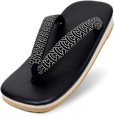 Photo 1 of Black Leather setta Men's Japanese zouri Sandals flip-flops costume house yard kendo [Made in Japan], SIZE 7/8