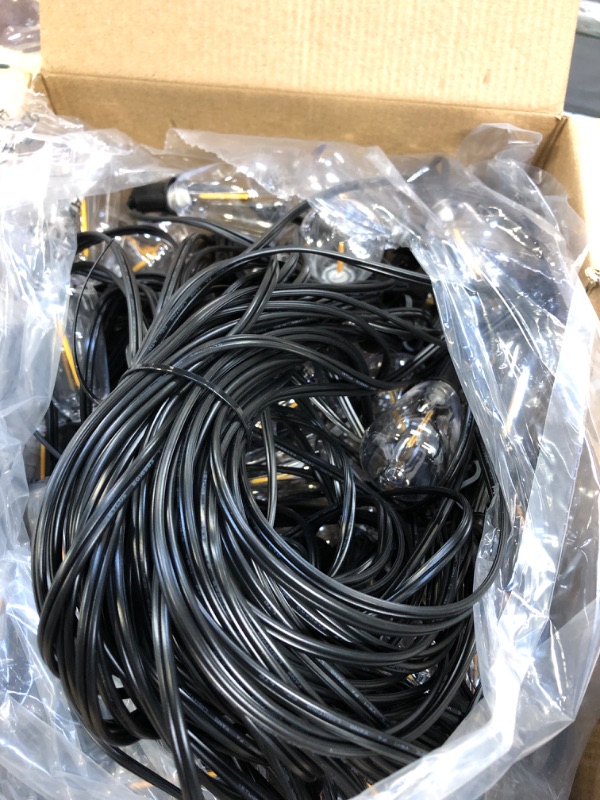 Photo 1 of Achin Outdoor String Lights 150FT LED ST38 Edison Vintage Style String Lights Outdoor Dimmable Warm 2200K with 75 Shatterproof Bulbs Plastic String Lights Waterproof for Patio Bistro Gazebo Lights