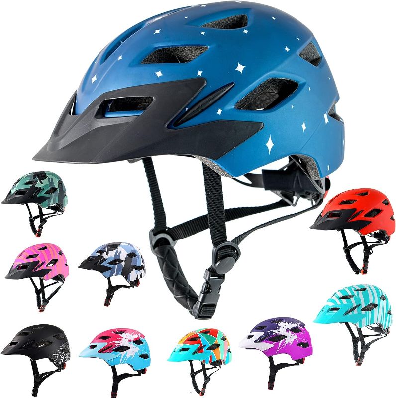 Photo 1 of  Kids Bike Helmet Child Youth Adjustable Multi-Sport Bicycle Cycling Scooter LED Light Detachable Visor Girls Boys, SIZE M