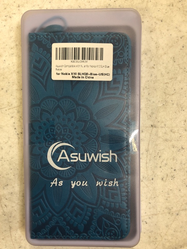 Photo 2 of Asuwish Phone Case for Nokia X10/X20 with Tempered Glass Screen Protector and Flower Leather Wallet Flip Cover Credit Card Holder Stand Cell Accessories NokiaX10 10X NokiaX20 5G Boys Women Men Blue
