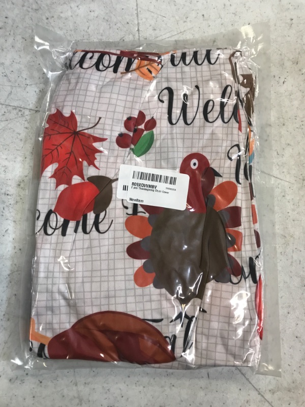 Photo 1 of 2 pcs Thanksgiving Chair Cover, Autumn Fall Thanksgiving Day Turkey Pumpkin Washable Removable Chair Slipcovers for Dinning Room, Pumpkin Fall Harvest Dinning Chair Cover