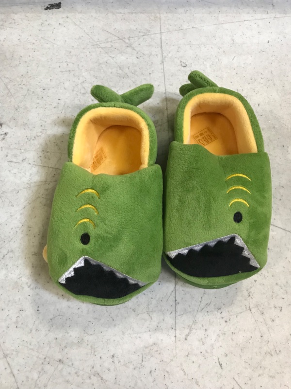 Photo 1 of Girls Boys Home Slippers Warm Dinosaur House Slippers for Toddler Fur Lined Winter Indoor shoes SIZE 2T 