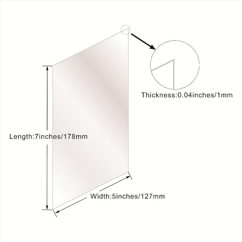 Photo 1 of 5x7 Acrylic Sheet, Replacement Glass Picture Frame 10 Pack Plexiglass Sheets 0.04" Thick Clear Plastic Sheet Acrylic Glass Painting Acetate Sheets for Crafts Plexi Glasses Transparent Square Blanks
