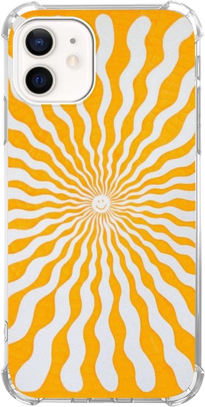 Photo 1 of Ricin Relun Retro Phone Case Hippie Sun for iPhone 11, Hippie Smile Sun Face Case for Girls Women Boys, Unique Trendy TPU Bumper Cover Case for iPhone 11
