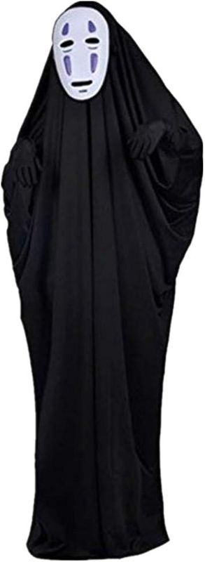 Photo 1 of Adult & Kids No Face Man Kaonashi Cosplay Tunic Outfits Halloween Costume -- Size Medium
