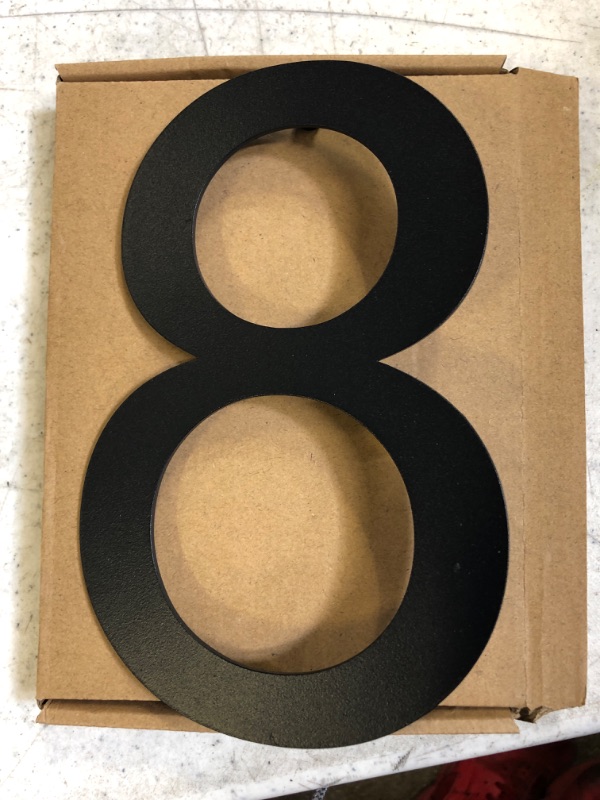 Photo 1 of 8 Inch Black Modern Metal House Numbers Floating Large Address House Number Stainless Steel Outside House Number 8