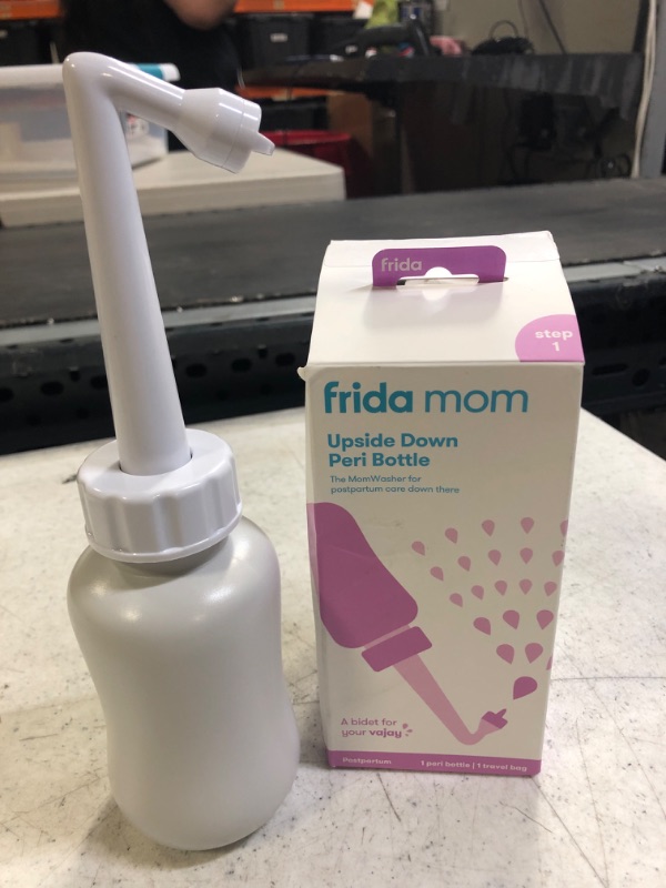 Photo 2 of Frida Mom Upside Down Peri Bottle for Postpartum Care | The Original Fridababy MomWasher for Perineal Recovery and Cleansing After Birth. Color:Gray