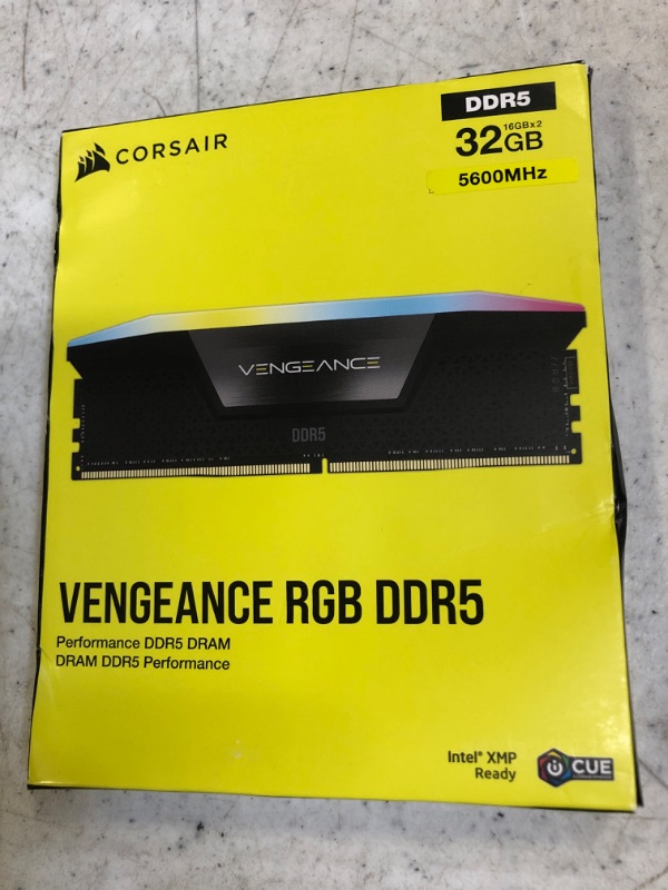 Photo 2 of CORSAIR VENGEANCE RGB DDR5 RAM 32GB (2x16GB) 5600MHz CL36 Intel XMP iCUE Compatible Computer Memory - Black (CMH32GX5M2B5600C36K)