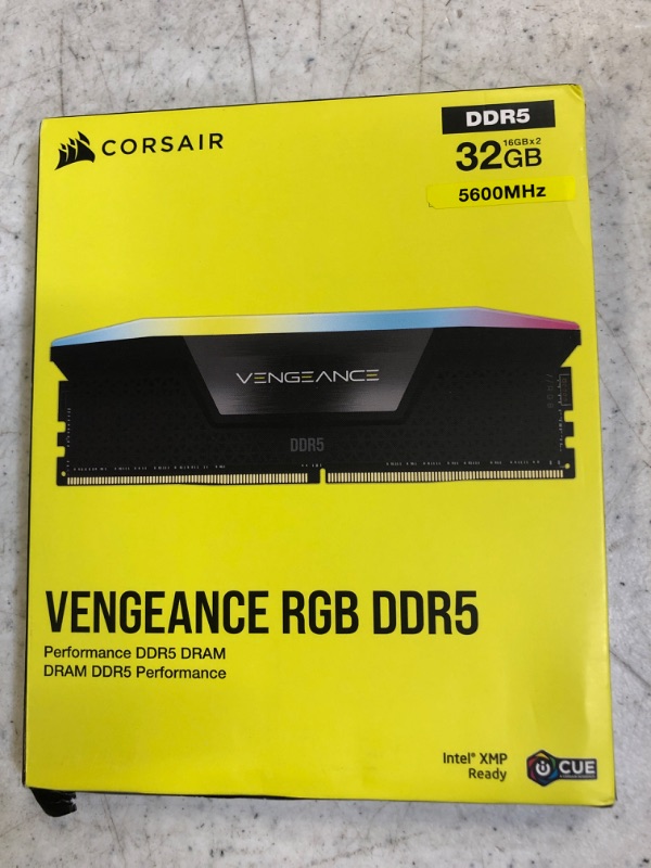 Photo 2 of CORSAIR VENGEANCE RGB DDR5 RAM 32GB (2x16GB) 5600MHz CL36 Intel XMP iCUE Compatible Computer Memory - Black (CMH32GX5M2B5600C36K)