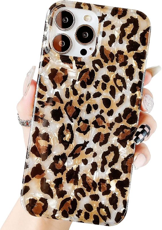 Photo 1 of Jmltech Compatible with iPhone 13 Pro Max Case Silicone Cute Women Girls Slim Thin Flexible Protective Floral Butterfly Floral Pattern Chic Case for iPhone 13 Pro Max 6.7 INCH (Cheetah)
