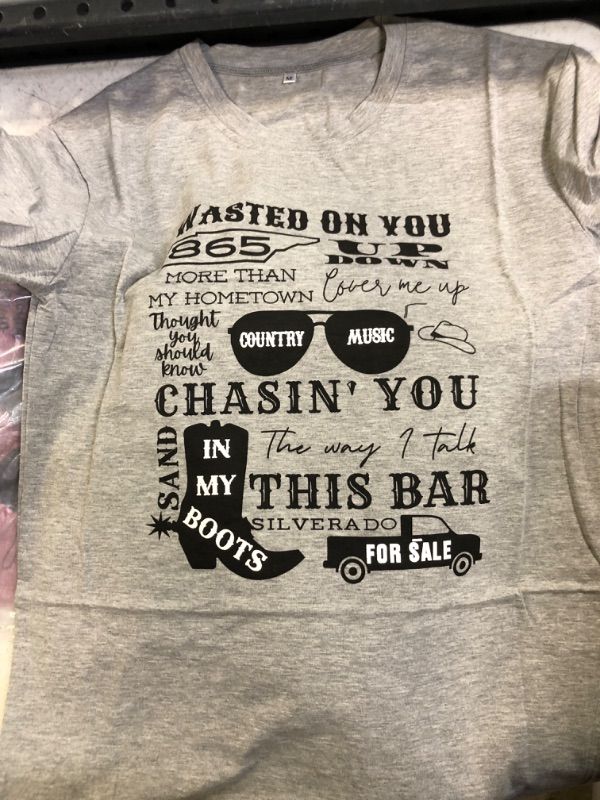 Photo 1 of Country Legend Song Titles Chasin’ You Wasted On You Up Down Unisex T-Shirt SIZE large 