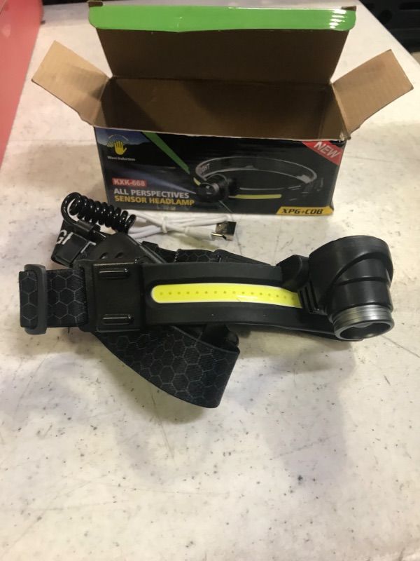 Photo 2 of LED headlamp for Adults. Silicone 500 Lumens Portable Flood & Spot Head Lamp with Independently Controlled Taillights. IPX4 Type-C Rechargeable Flood Headlamps for Running, Camping, Maintaining?Pro?
