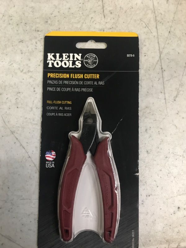 Photo 2 of Klein Tools D275-5 Pliers, Diagonal Cutting Pliers with Precision Flush Cutter is Light and Ultra-Slim for Work in Confined Areas, 5-Inch