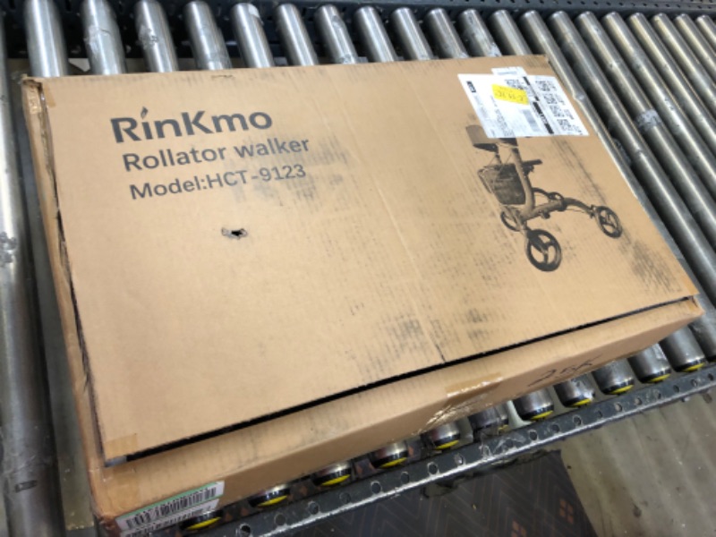 Photo 3 of RINKMO Rollator Walkers for Seniors- Rollator Walker with Seat 8" Wheels- Easy Folding Senior Walker with Padded Backrest- Lightweight Mobility Walking Aid for Adult Elderly