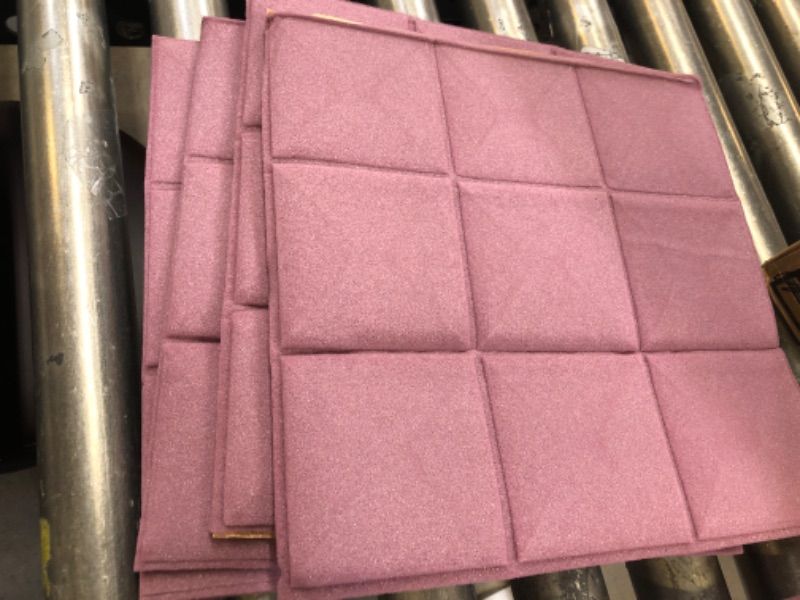 Photo 2 of 4 Pack Self-adhesive Sound Proof Foam Panels, .5" X 12" X 12", Mushroom Acoustic Foam Panels with High Density,Soundproof Foam Panels for Decreasing Noise and Echoes (Purple)