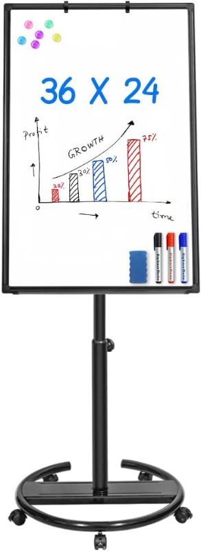 Photo 1 of Stand White Board - 36x24 Magnetic Dry Erase Board Flipchart Easel Whiteboard, 3' x 2' Double Sided Easel Board Portable Whiteboard