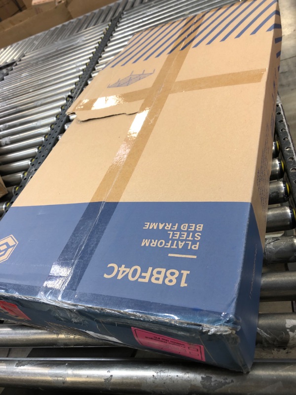 Photo 1 of Olee Sleep 18 Inch Tall Heavy Duty Steel Slat/ Anti-slip Support/ Easy Assembly/ Mattress Foundation/ Maximum Storage/ Noise Free/ No Box Spring Needed, Black