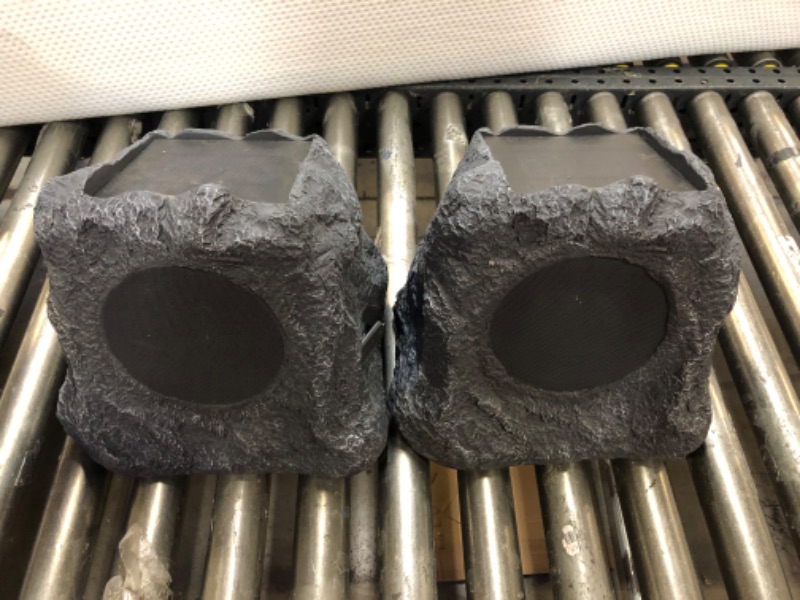 Photo 2 of Outdoor Rock Speaker Pair - Wireless Bluetooth , for Garden, Patio, Waterproof, Built for all Seasons & Solar Powered with Rechargeable Battery, Music Streaming